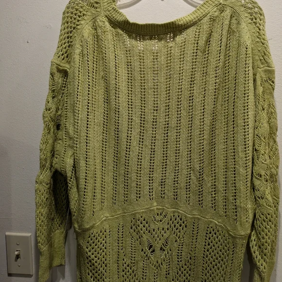 Women's Green Knit Sweater Size Lp - Picture 9 of 12